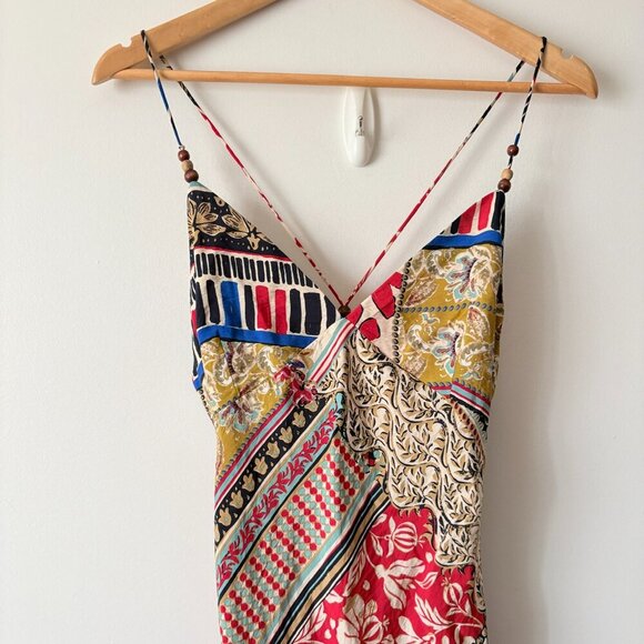 Zara Patchwork Print Midi Dress NWT Size Small - Picture 8 of 11